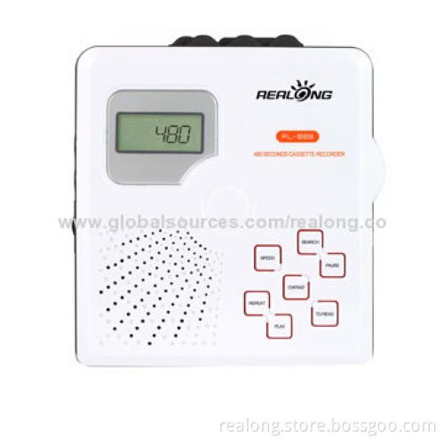 Tape recorder with 480 seconds long time repetition
